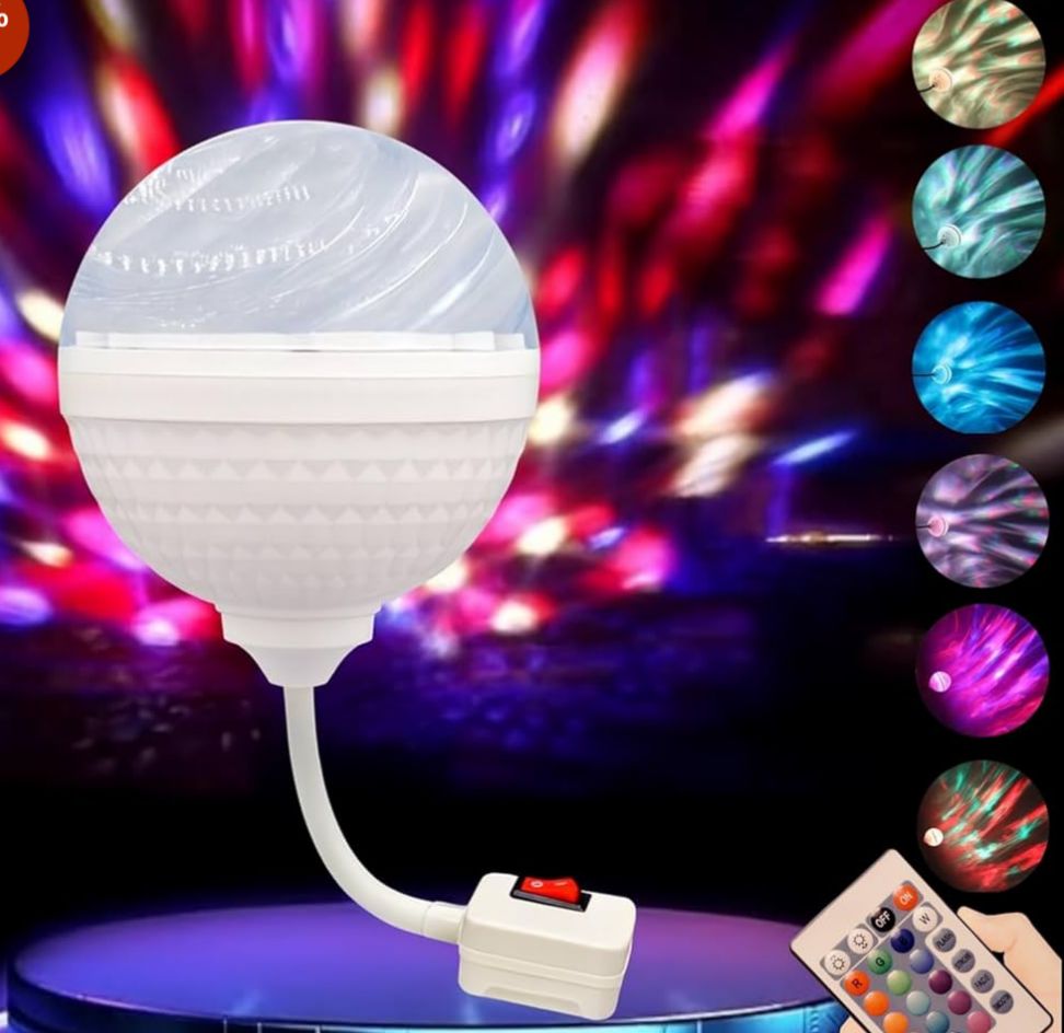 One94Store RGB Rotating LED Lamp | Plug-in Powered Full-Color Aurora Projector